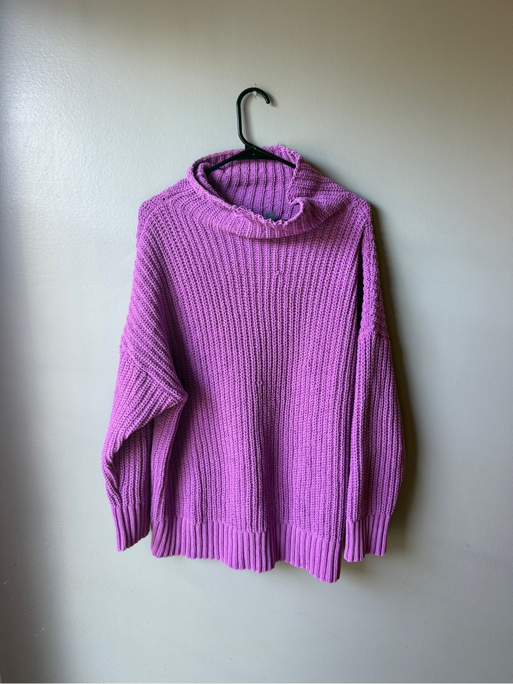 Aerie Purple Chunky Knit Oversized Turtleneck Sweater Women’s Large